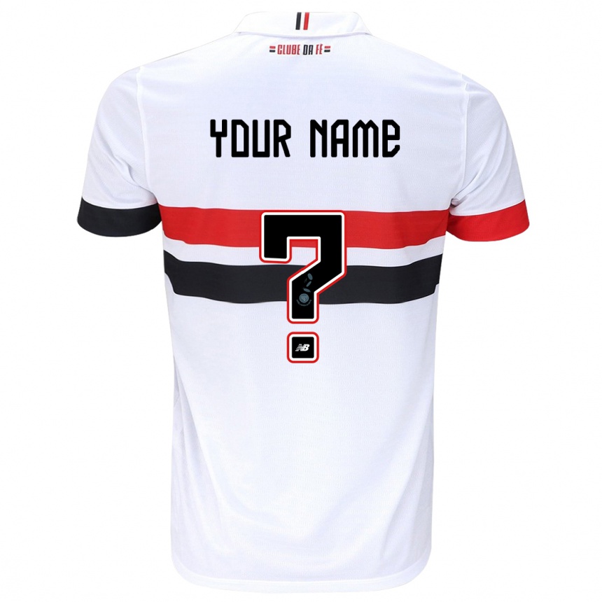 Niño Fútbol Camiseta Su Nombre #0 Blanco Rojo Negro 1ª Equipación 2024/25 Argentina