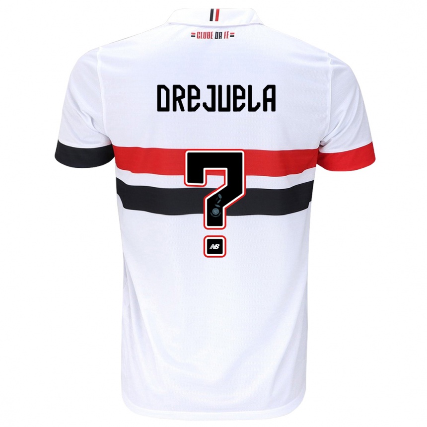 Niño Fútbol Camiseta Luis Orejuela #0 Blanco Rojo Negro 1ª Equipación 2024/25 Argentina