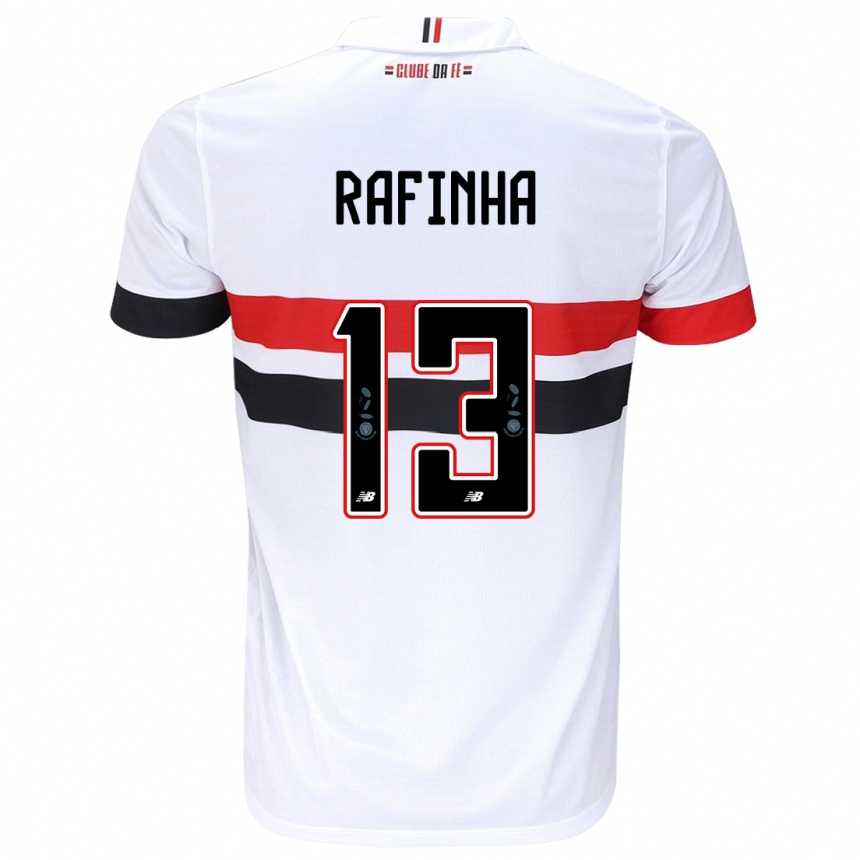 Niño Fútbol Camiseta Rafinha #13 Blanco Rojo Negro 1ª Equipación 2024/25 Argentina