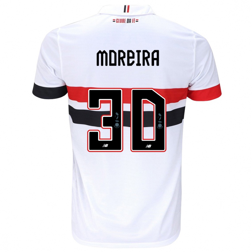 Niño Fútbol Camiseta João Moreira #30 Blanco Rojo Negro 1ª Equipación 2024/25 Argentina