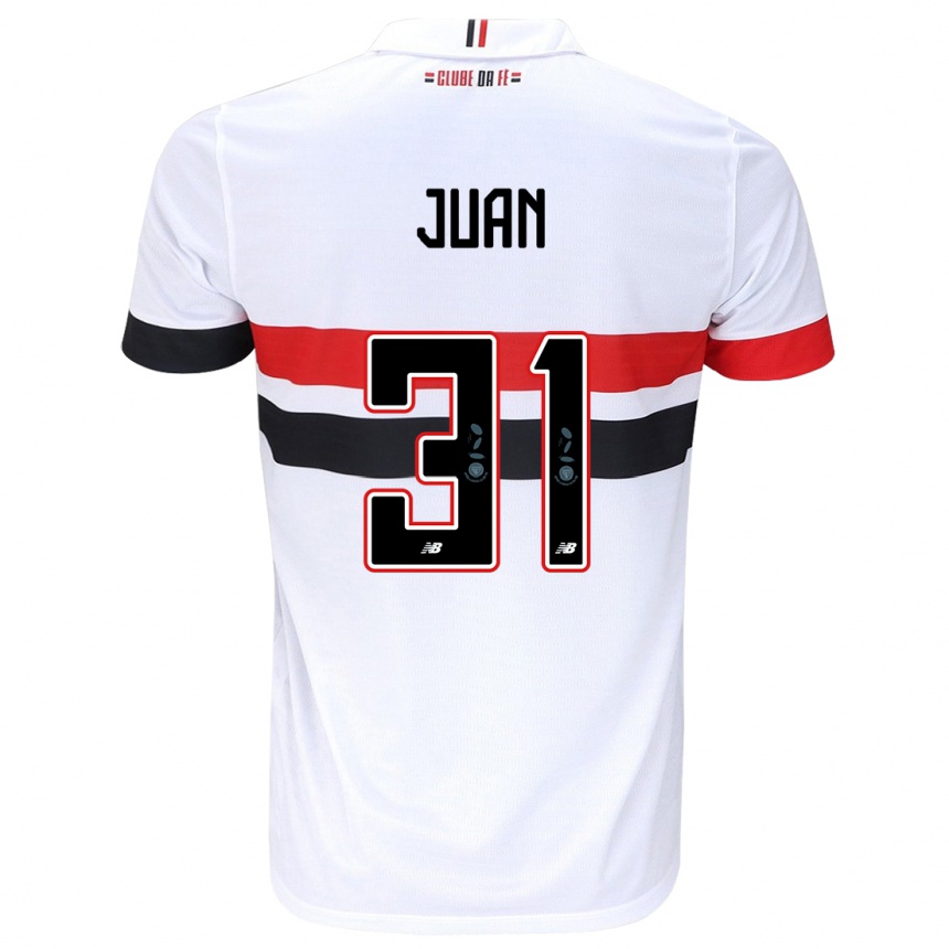 Niño Fútbol Camiseta Juan #31 Blanco Rojo Negro 1ª Equipación 2024/25 Argentina