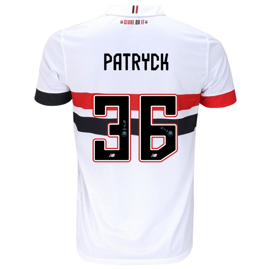 Niño Fútbol Camiseta Patryck #36 Blanco Rojo Negro 1ª Equipación 2024/25 Argentina