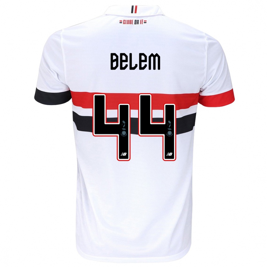 Niño Fútbol Camiseta Matheus Belém #44 Blanco Rojo Negro 1ª Equipación 2024/25 Argentina