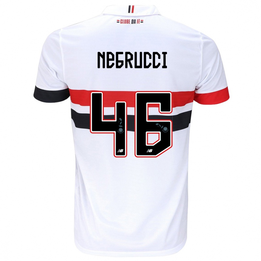 Niño Fútbol Camiseta Felipe Negrucci #46 Blanco Rojo Negro 1ª Equipación 2024/25 Argentina