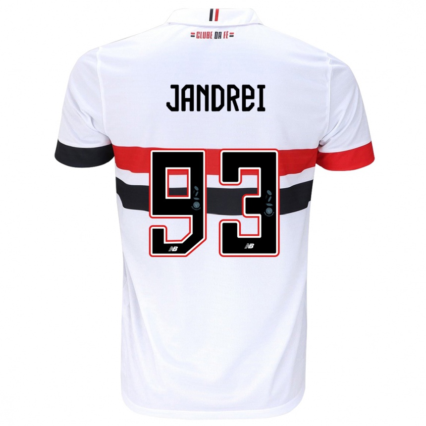 Niño Fútbol Camiseta Jandrei #93 Blanco Rojo Negro 1ª Equipación 2024/25 Argentina