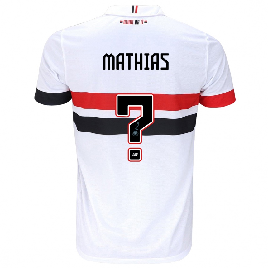 Niño Fútbol Camiseta Leandro Mathias #0 Blanco Rojo Negro 1ª Equipación 2024/25 Argentina