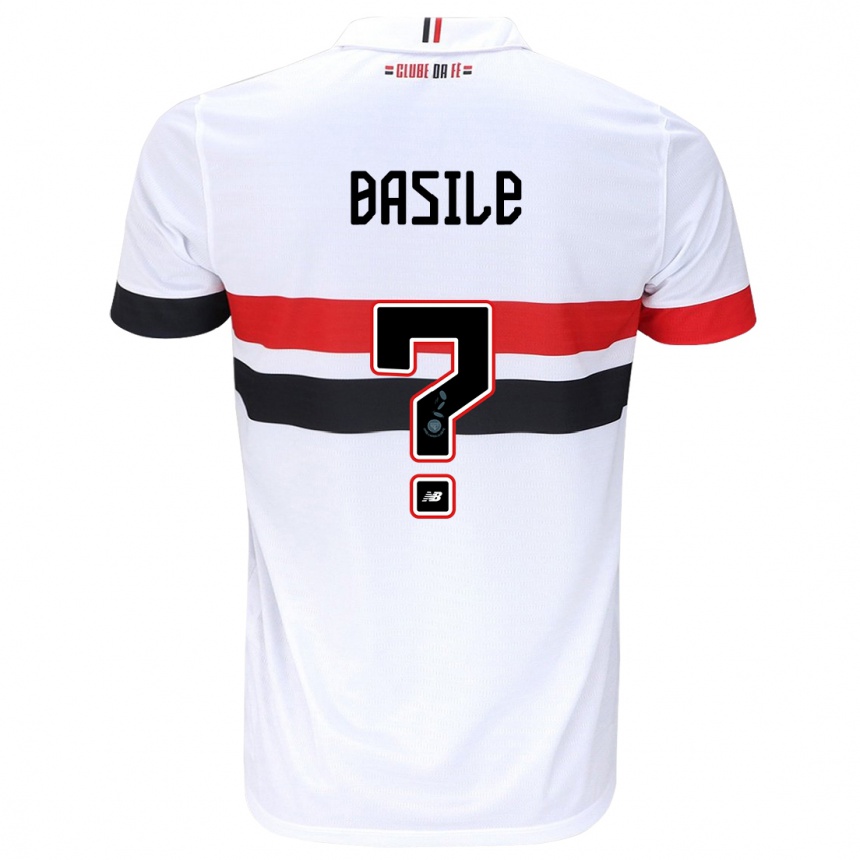 Niño Fútbol Camiseta Basile #0 Blanco Rojo Negro 1ª Equipación 2024/25 Argentina