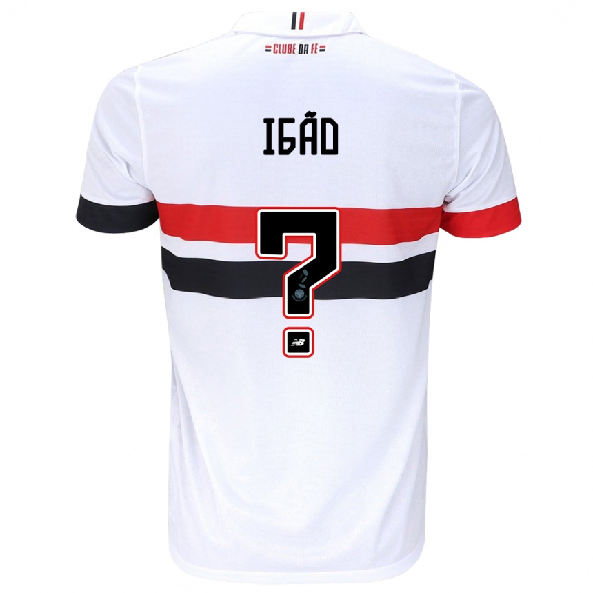 Niño Fútbol Camiseta Igão #0 Blanco Rojo Negro 1ª Equipación 2024/25 Argentina