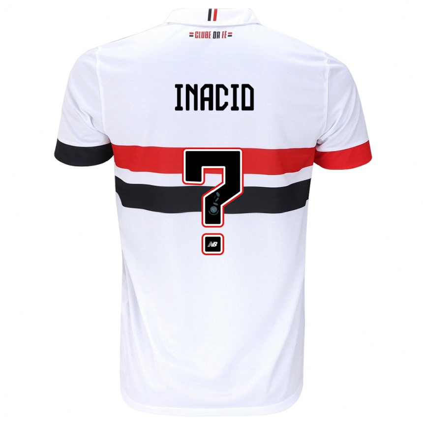 Niño Fútbol Camiseta Lucas Inácio #0 Blanco Rojo Negro 1ª Equipación 2024/25 Argentina