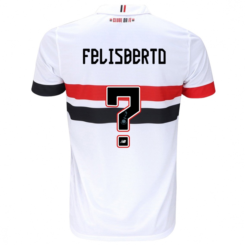 Niño Fútbol Camiseta Igor Felisberto #0 Blanco Rojo Negro 1ª Equipación 2024/25 Argentina