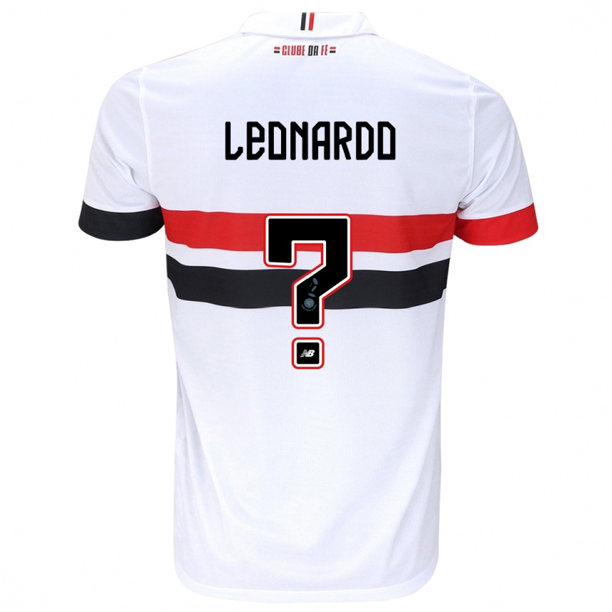 Niño Fútbol Camiseta Hugo Leonardo #0 Blanco Rojo Negro 1ª Equipación 2024/25 Argentina