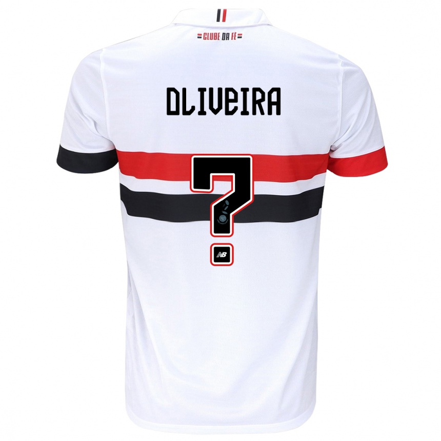 Niño Fútbol Camiseta Felipe Oliveira #0 Blanco Rojo Negro 1ª Equipación 2024/25 Argentina