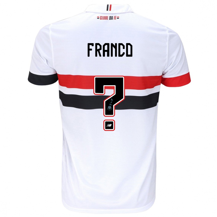 Niño Fútbol Camiseta Franco #0 Blanco Rojo Negro 1ª Equipación 2024/25 Argentina