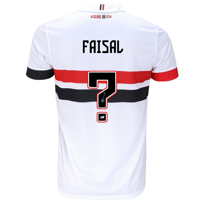 Niño Fútbol Camiseta King Faisal #0 Blanco Rojo Negro 1ª Equipación 2024/25 Argentina