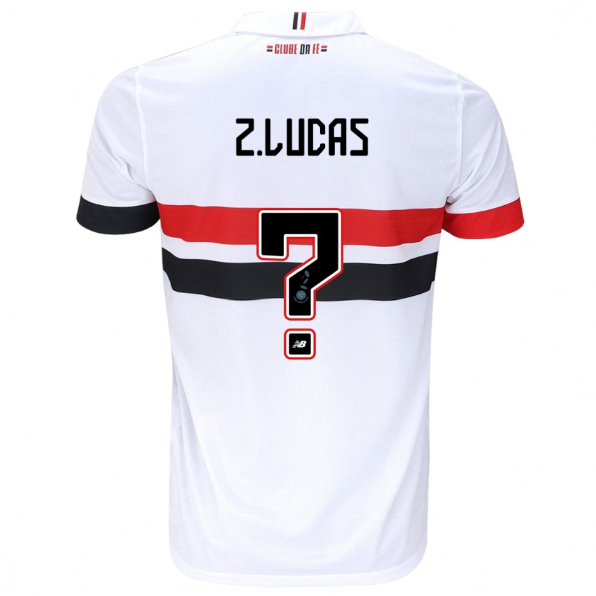 Niño Fútbol Camiseta Zé Lucas #0 Blanco Rojo Negro 1ª Equipación 2024/25 Argentina