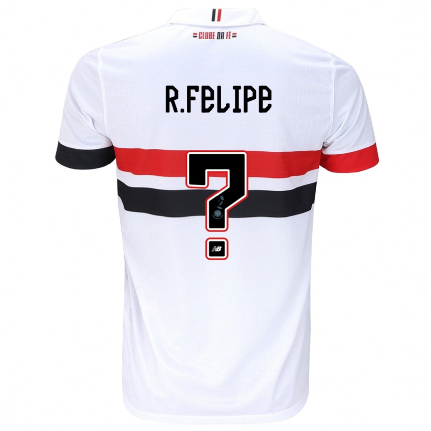 Niño Fútbol Camiseta Ryan Felipe #0 Blanco Rojo Negro 1ª Equipación 2024/25 Argentina