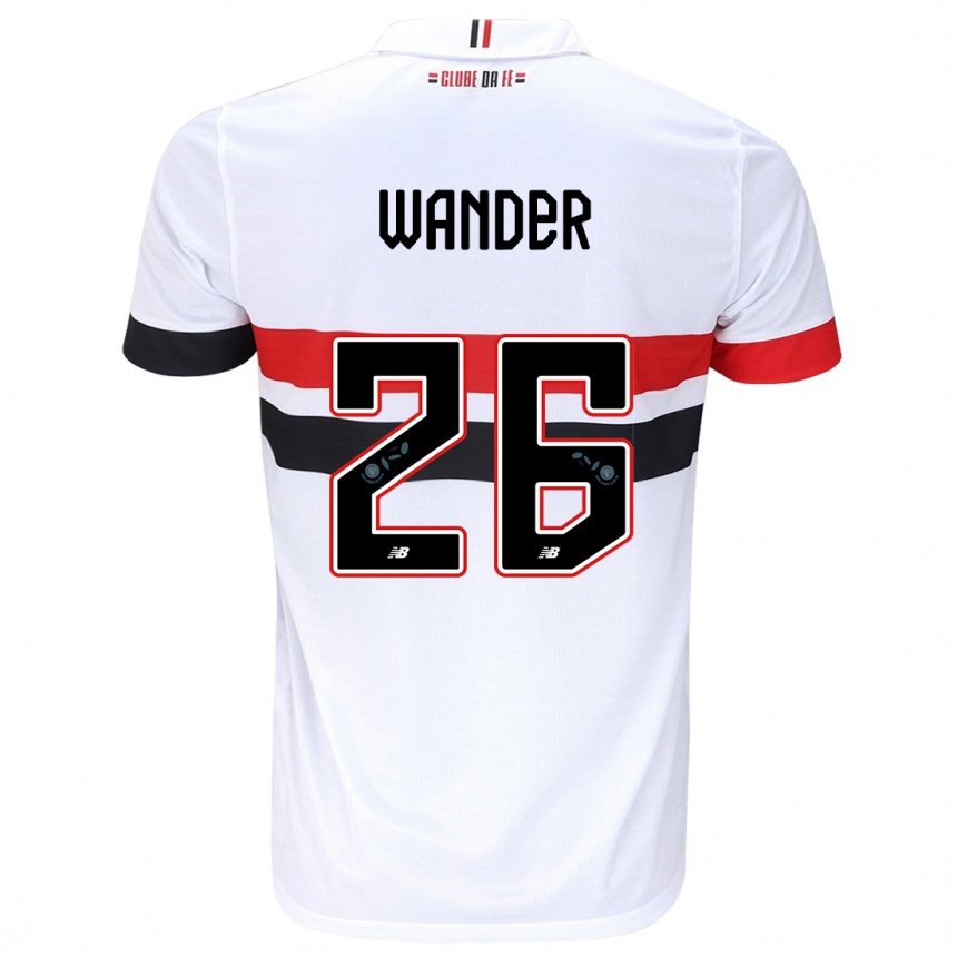 Niño Fútbol Camiseta Talles Wander #26 Blanco Rojo Negro 1ª Equipación 2024/25 Argentina