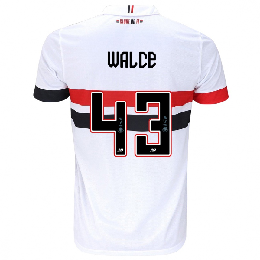 Niño Fútbol Camiseta Walce #43 Blanco Rojo Negro 1ª Equipación 2024/25 Argentina