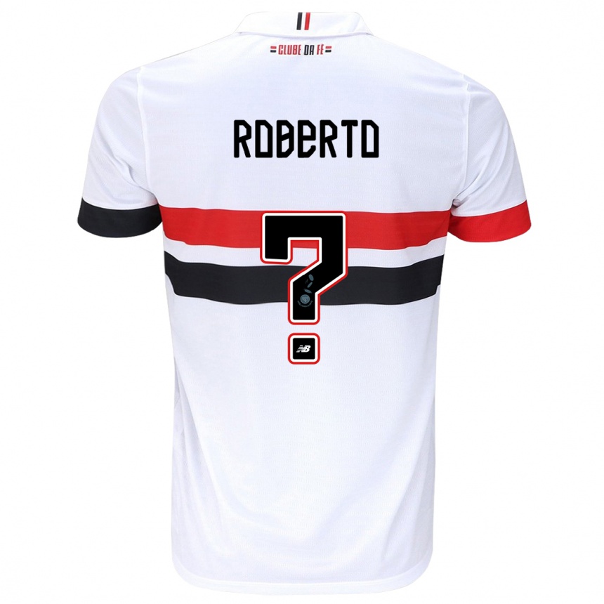 Niño Fútbol Camiseta Roberto #0 Blanco Rojo Negro 1ª Equipación 2024/25 Argentina