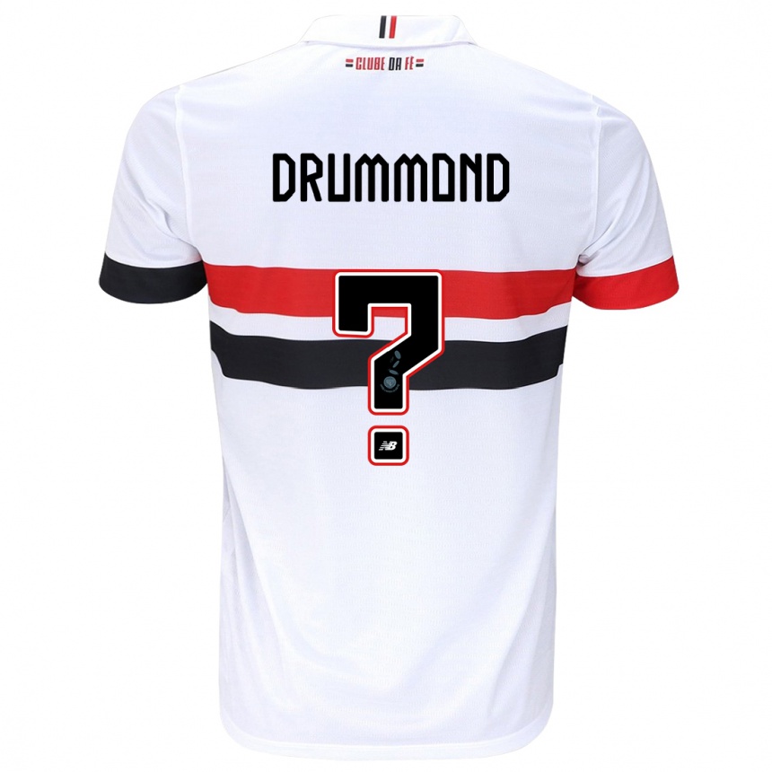 Niño Fútbol Camiseta Lucca Drummond #0 Blanco Rojo Negro 1ª Equipación 2024/25 Argentina