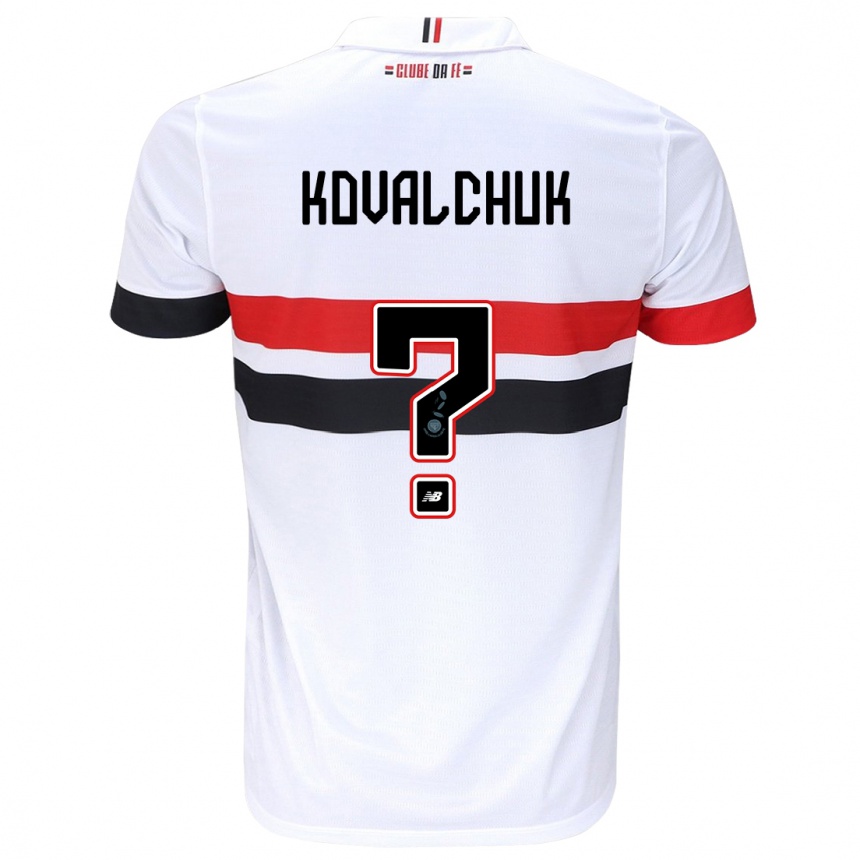 Niño Fútbol Camiseta Filipp Kovalchuk #0 Blanco Rojo Negro 1ª Equipación 2024/25 Argentina