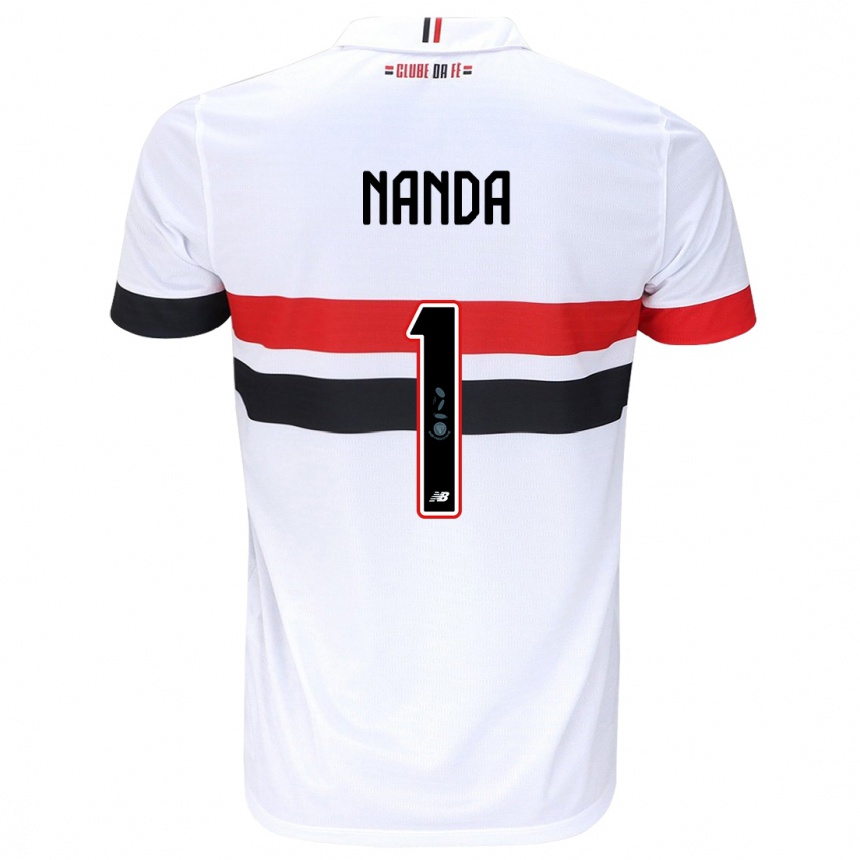 Niño Fútbol Camiseta Nanda #1 Blanco Rojo Negro 1ª Equipación 2024/25 Argentina