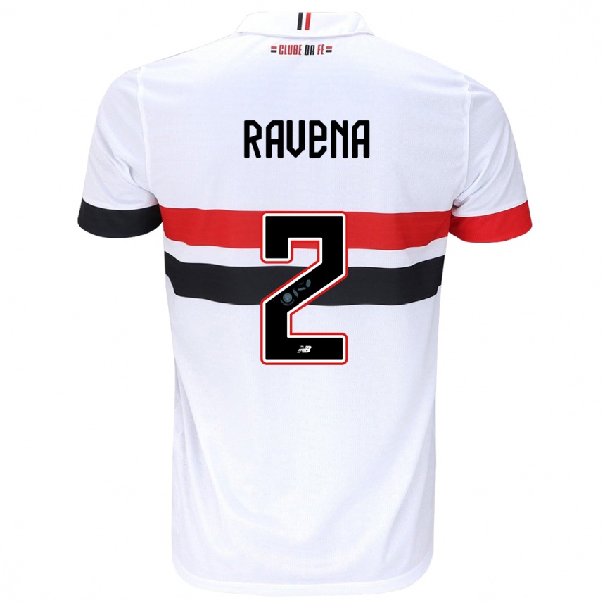 Niño Fútbol Camiseta Ravena #2 Blanco Rojo Negro 1ª Equipación 2024/25 Argentina