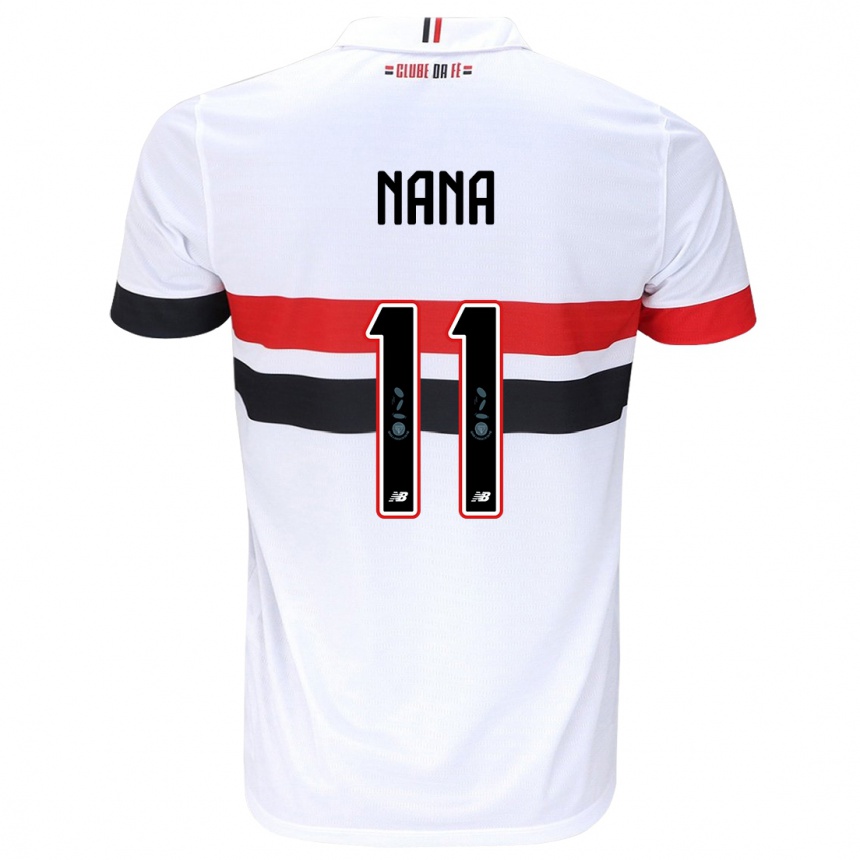 Niño Fútbol Camiseta Naná #11 Blanco Rojo Negro 1ª Equipación 2024/25 Argentina