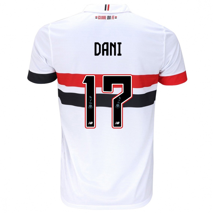 Niño Fútbol Camiseta Dani #17 Blanco Rojo Negro 1ª Equipación 2024/25 Argentina