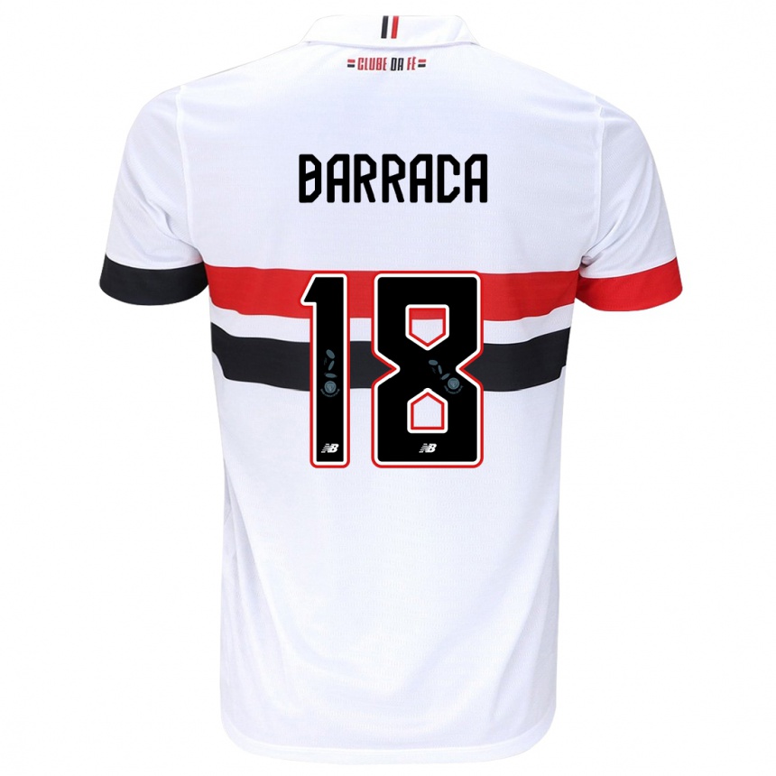 Niño Fútbol Camiseta Barraca #18 Blanco Rojo Negro 1ª Equipación 2024/25 Argentina