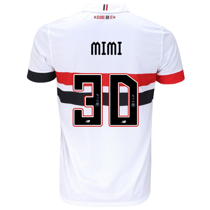 Niño Fútbol Camiseta Mimi #30 Blanco Rojo Negro 1ª Equipación 2024/25 Argentina