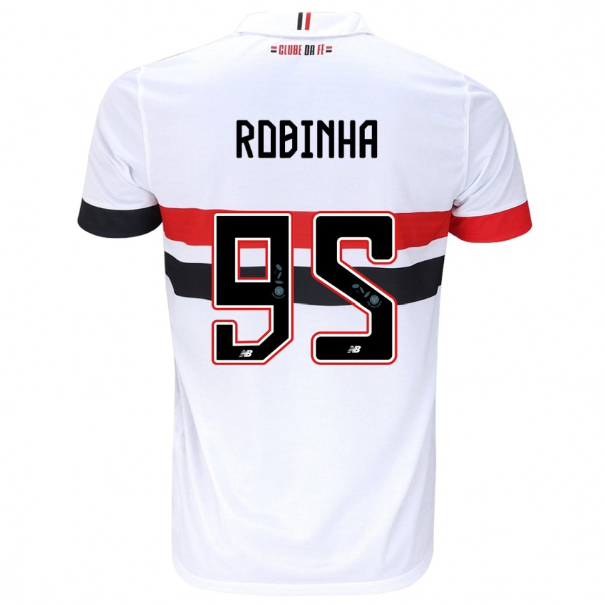 Niño Fútbol Camiseta Robinha #95 Blanco Rojo Negro 1ª Equipación 2024/25 Argentina