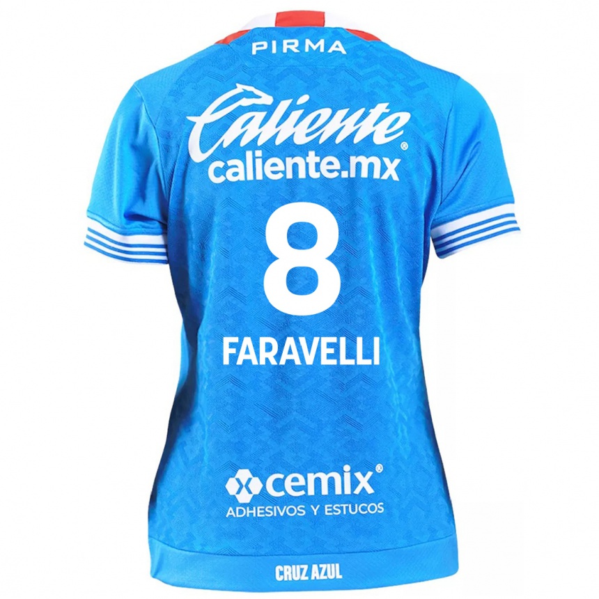 Niño Fútbol Camiseta Lorenzo Faravelli #8 Cielo Azul 1ª Equipación 2024/25 Argentina