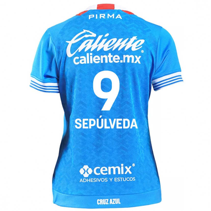 Niño Fútbol Camiseta Ángel Sepúlveda #9 Cielo Azul 1ª Equipación 2024/25 Argentina