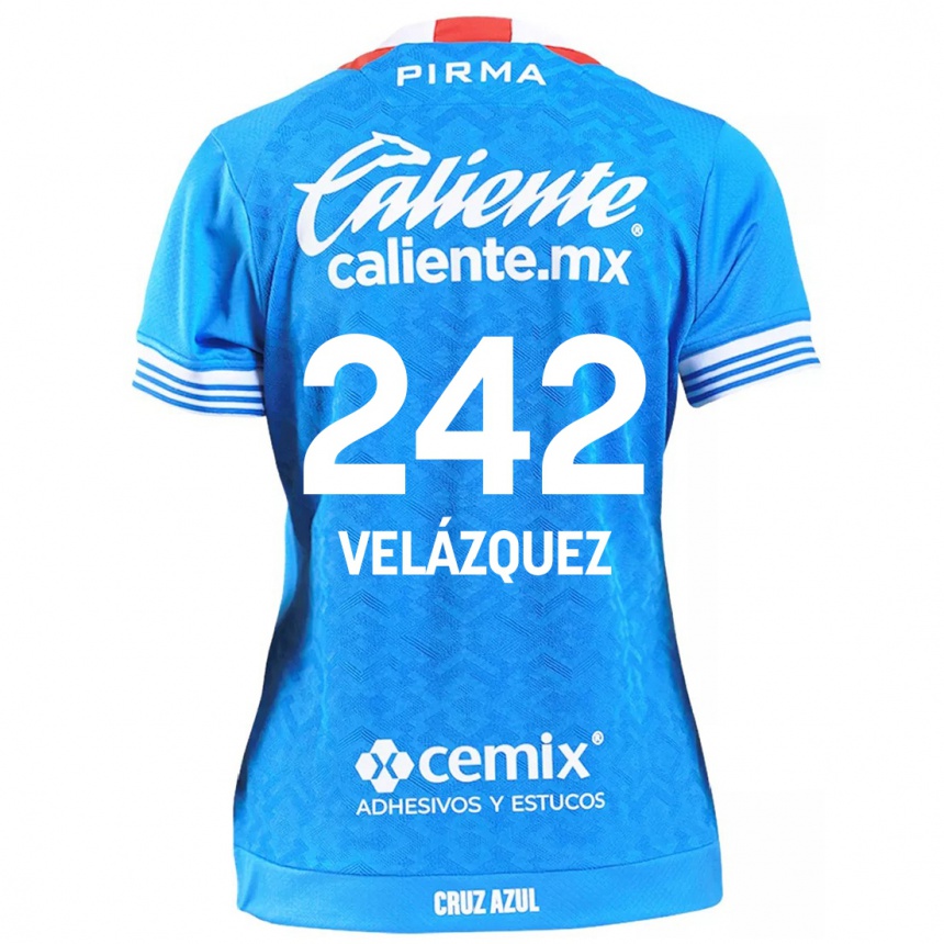 Niño Fútbol Camiseta Karol Velázquez #242 Cielo Azul 1ª Equipación 2024/25 Argentina