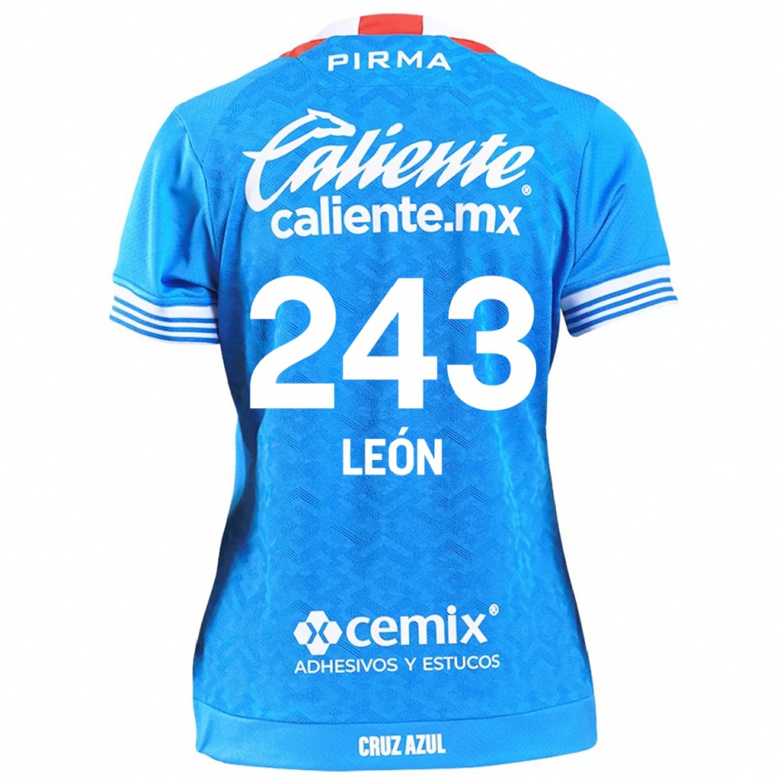 Niño Fútbol Camiseta Cristhian León #243 Cielo Azul 1ª Equipación 2024/25 Argentina