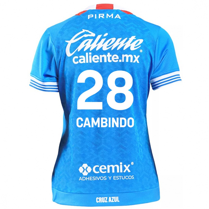 Niño Fútbol Camiseta Diber Cambindo #28 Cielo Azul 1ª Equipación 2024/25 Argentina