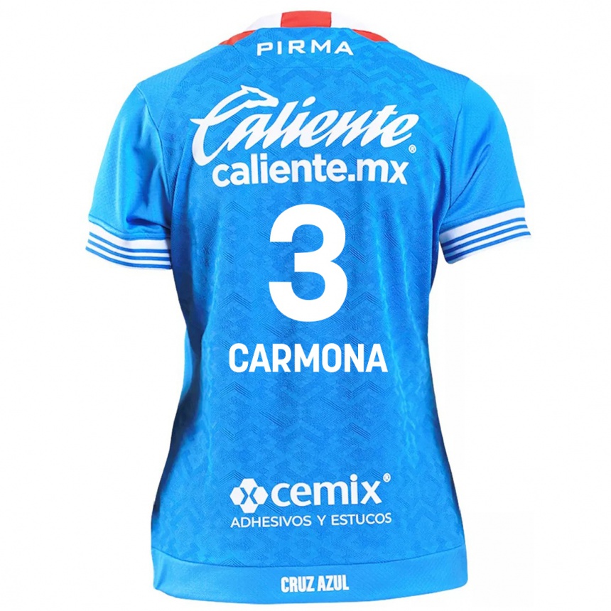 Niño Fútbol Camiseta Edith Carmona #3 Cielo Azul 1ª Equipación 2024/25 Argentina