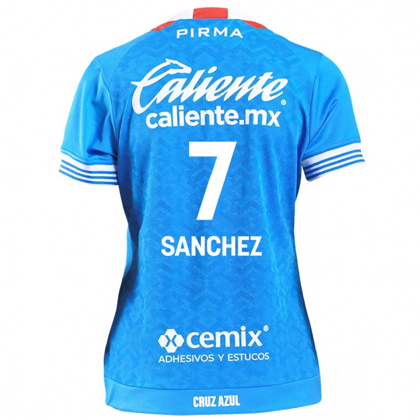 Niño Fútbol Camiseta Andrea Sanchez #7 Cielo Azul 1ª Equipación 2024/25 Argentina