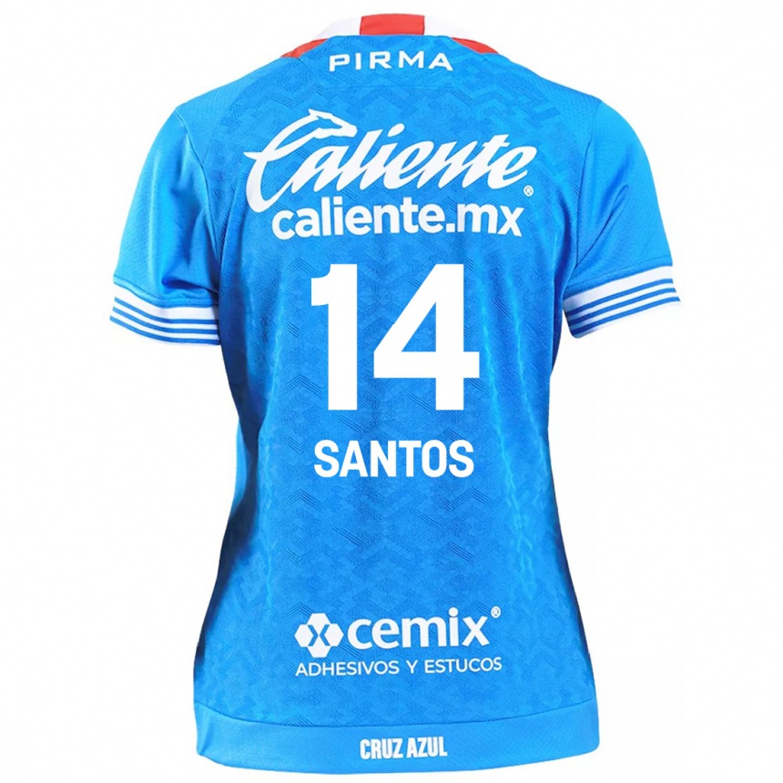 Niño Fútbol Camiseta Eleisa Santos #14 Cielo Azul 1ª Equipación 2024/25 Argentina