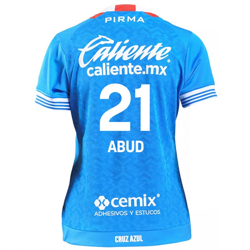 Niño Fútbol Camiseta Karime Abud #21 Cielo Azul 1ª Equipación 2024/25 Argentina