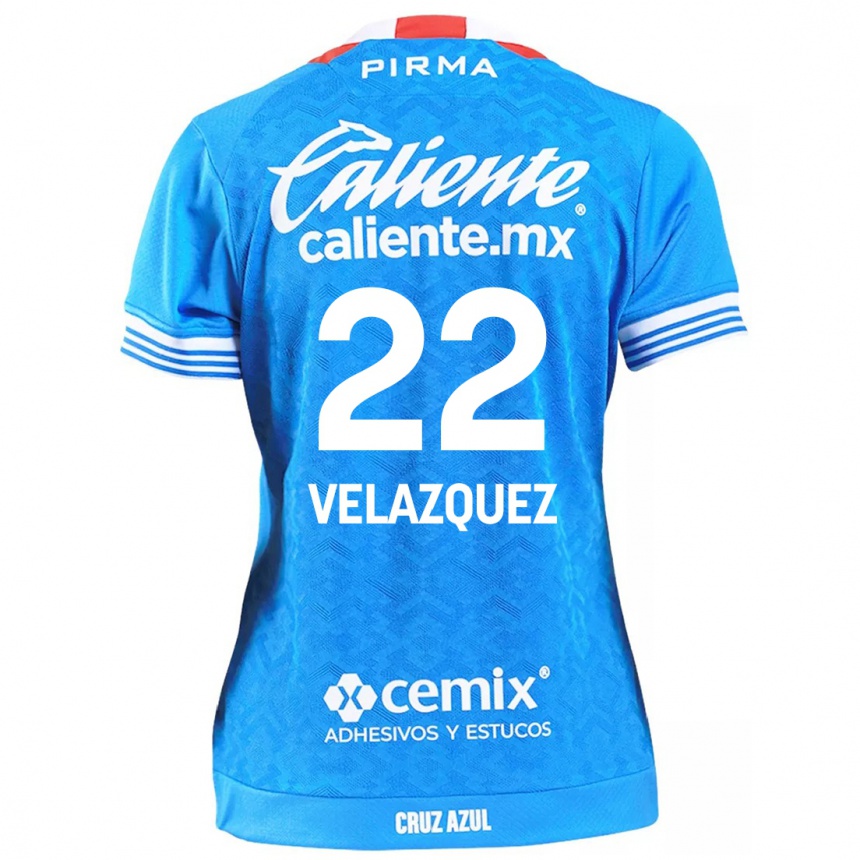 Niño Fútbol Camiseta Hireri Velazquez #22 Cielo Azul 1ª Equipación 2024/25 Argentina