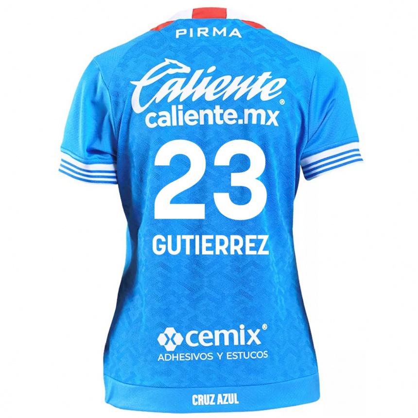 Niño Fútbol Camiseta Ivonne Gutierrez #23 Cielo Azul 1ª Equipación 2024/25 Argentina