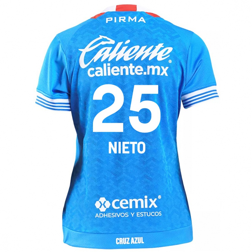 Niño Fútbol Camiseta Natsidieli Nieto #25 Cielo Azul 1ª Equipación 2024/25 Argentina