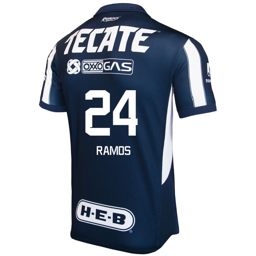 Niño Fútbol Camiseta César Ramos #24 Azul Rojo Blanco 1ª Equipación 2024/25 Argentina