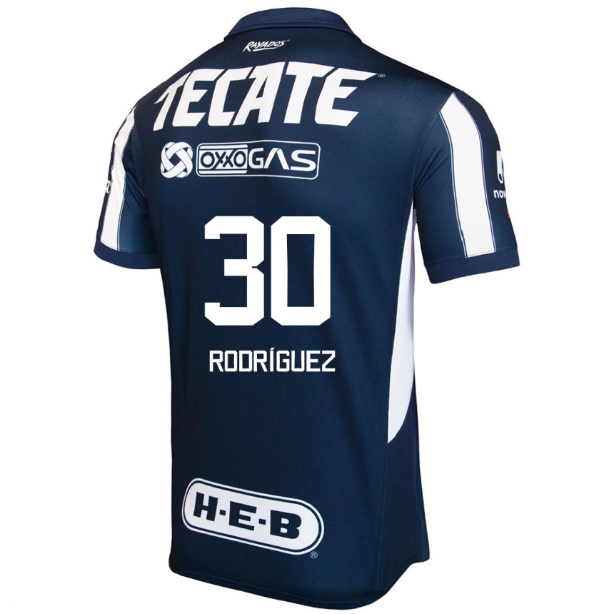 Niño Fútbol Camiseta Jorge Rodríguez #30 Azul Rojo Blanco 1ª Equipación 2024/25 Argentina