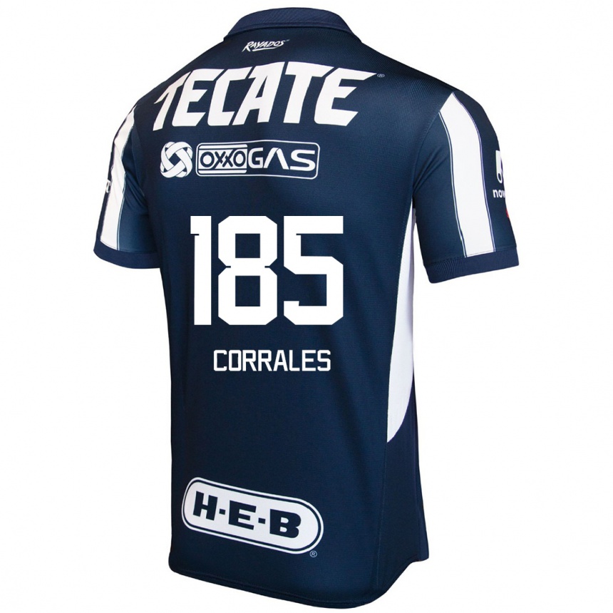 Niño Fútbol Camiseta Ángel Corrales #185 Azul Rojo Blanco 1ª Equipación 2024/25 Argentina