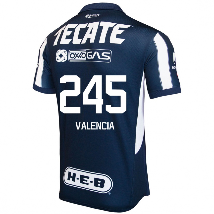 Niño Fútbol Camiseta Cristian Valencia #245 Azul Rojo Blanco 1ª Equipación 2024/25 Argentina