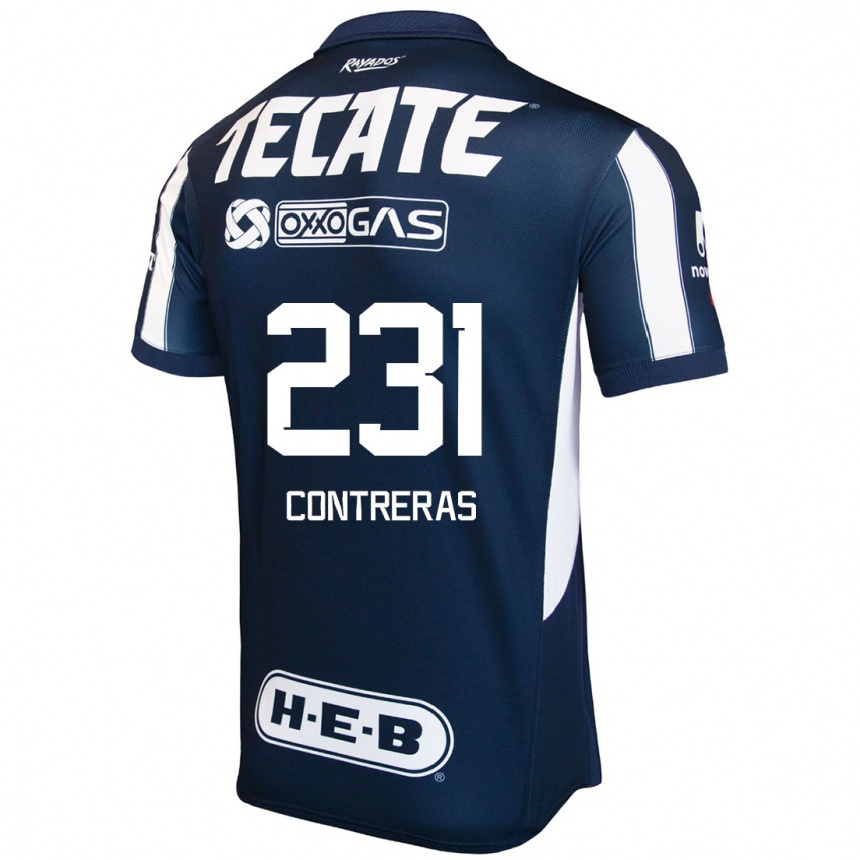 Niño Fútbol Camiseta Óscar Contreras #231 Azul Rojo Blanco 1ª Equipación 2024/25 Argentina