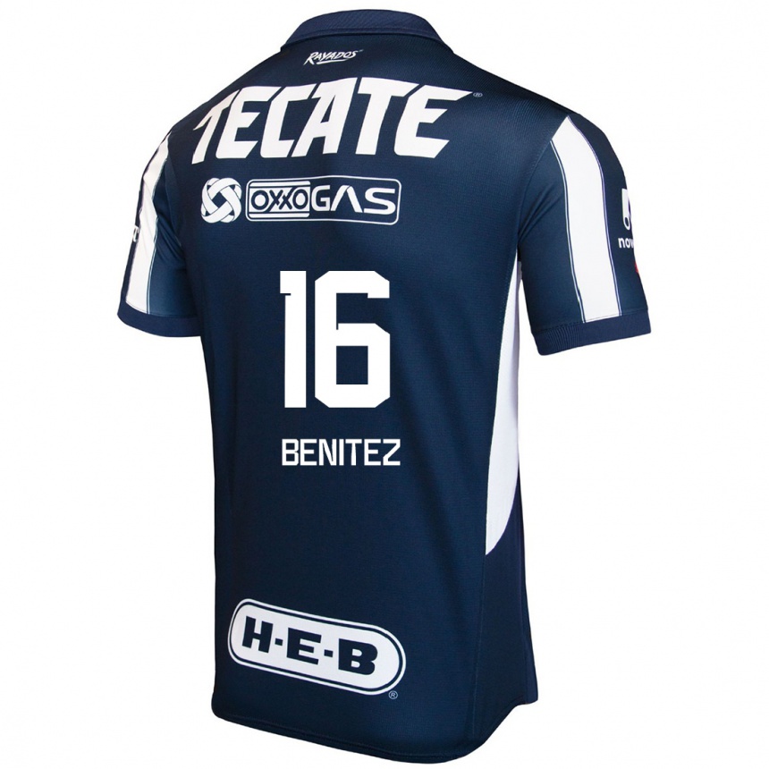 Niño Fútbol Camiseta Xanic Benitez #16 Azul Rojo Blanco 1ª Equipación 2024/25 Argentina